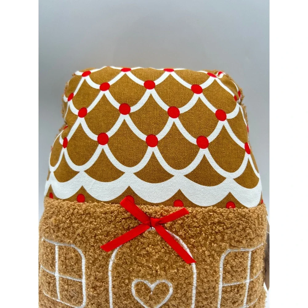New Women Owned Gingerbread House Pillow Plush Holiday Christmas Decor 11.5